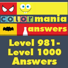 Colormania Answers - Level 981 - Level 1000